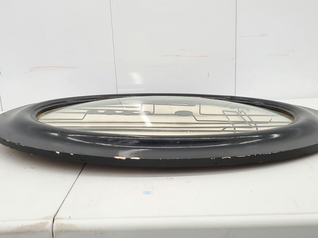 Vintage Mid Century Modern Abstract Metal Wire Bubble Convex Glass Oval Wall Art - image 4 of 11