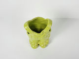 Vintage Lime Green Ceramic Denim Bib Overalls Figural Vase Planter - thumbnail 6 of 9