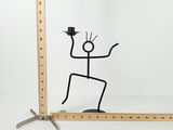 Vintage Memphis Postmodern Black Metal Stick Figure Taper Candle Holder - thumbnail 7 of 7