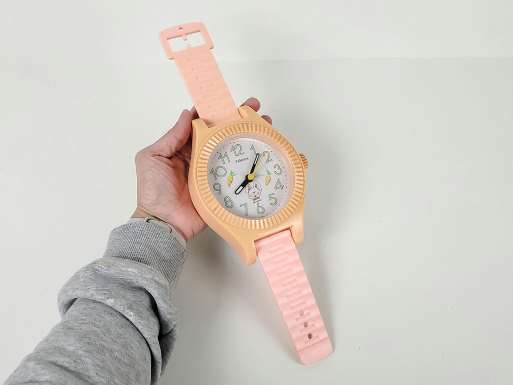 Vintage Yamada Oversized Pink Wristwatch Shape Novelty Alarm Desk Clock - image 1 of 10