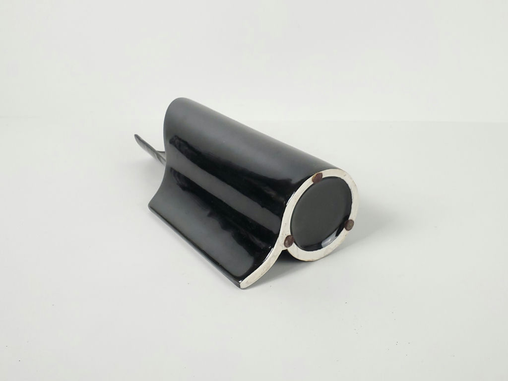 Modernist Black Ceramic Folded Wave Sculptural Ikebana Bud Vase - image 7 of 9