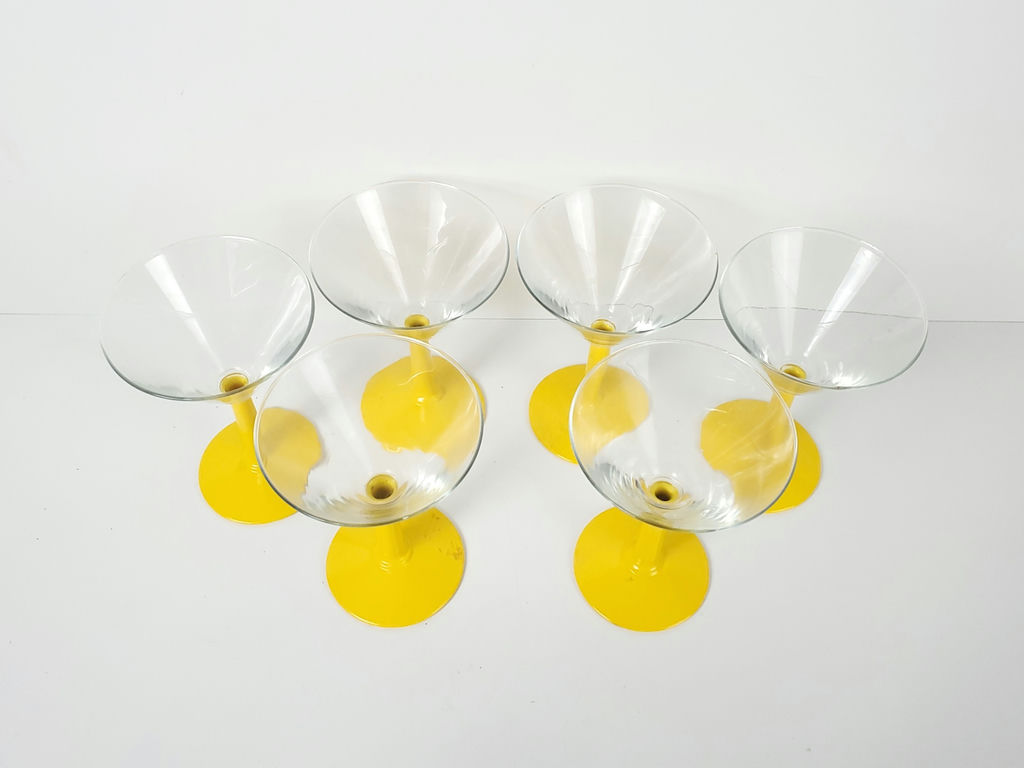 Vintage Yellow Stem Martini Cocktail Glasses - Set of 6 - image 3 of 7