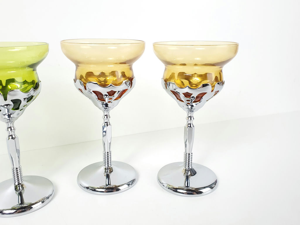 Vintage Farber Brothers Krome Kraft Coupe Cocktail Glasses - Set of 4 - image 2 of 8