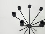 Industrial 6 Armed Black Steel Starburst Candelabra Candle Holder - thumbnail 7 of 9