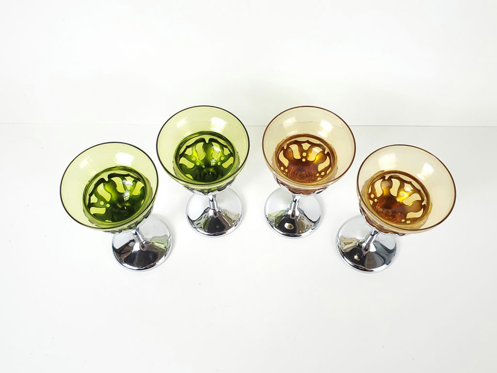Vintage Farber Brothers Krome Kraft Coupe Cocktail Glasses - Set of 4 - image 4 of 8