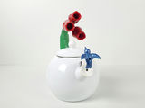 Vintage Ancona Tulip Handle Hummingbird Spout Enamel Whistling Tea Kettle - thumbnail 6 of 11