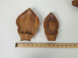 Vintage Mid-Century Monkey Pod Coconut Wood Leaf Serving Bowls - Set of 4 - thumbnail 8 of 9