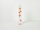 Vintage Glass Galileo Kiss Thermometer 5 Red Floating Hearts Weather Station - thumbnail 1 of 7
