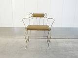 Vintage Hollywood Regency Scrolling Wrought Iron Vanity Chair - thumbnail 1 of 12