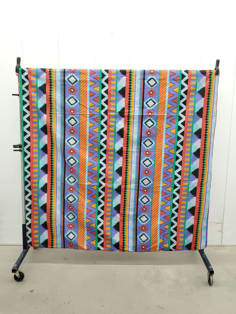 Vintage Southwestern Geometric Aztec Print Cotton Tablecloth Fabric Panel - image 1 of 8