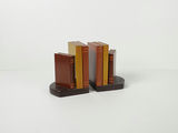 Vintage Wooden Faux Book Bookends Library Tabletop Display Stand Pair - thumbnail 2 of 9