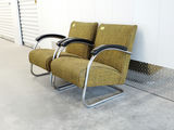 Pair of Vintage Mid-Century Bauhaus Tubular Chrome Lounge Chairs - Pair B - thumbnail 1 of 16