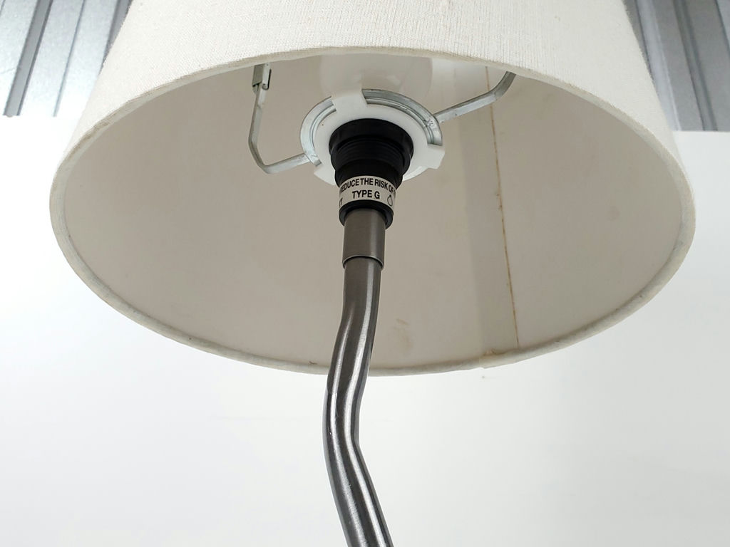 Vintage 1996 IKEA Antimon Squiggle Matte Nickel Table Lamp Cream Shade - image 4 of 8