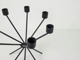 Industrial 6 Armed Black Steel Starburst Candelabra Candle Holder - thumbnail 6 of 9