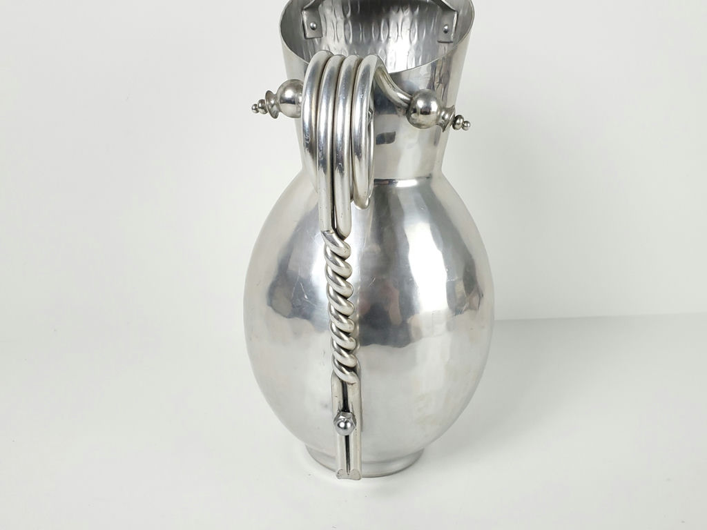 Vintage Buenilum Hammered Aluminum Water Pitcher Jug - image 6 of 10
