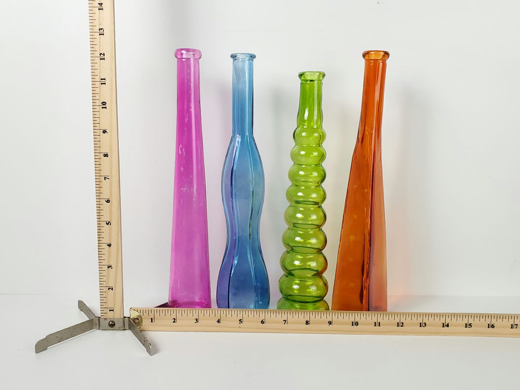 Vintage Mid-Century Colorful Geometric Glass Bud Vases - Set of 4 - image 8 of 8