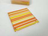 Vintage Retro Floral and Striped Glass Drink Coasters - 2 Set - thumbnail 4 of 8