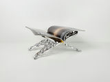 Vintage Faux Chrome Plastic Folding Book Stand Ornate Display Easel - thumbnail 1 of 8