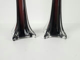 Vintage Amethyst Eiffel Tower Glass Vases - Pair - thumbnail 4 of 10