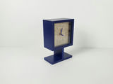 Vintage Memphis Postmodern Blue Wooden Pedestal Desk Clock SKP Japan Quartz - thumbnail 2 of 10