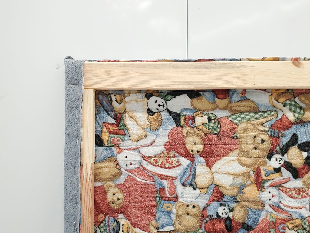 Vintage Teddy Bear Nursery Toy Box Quilt Stretched Frame Wall Art - image 9 of 13