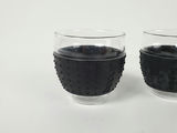 Vintage Bodum Pavina Ribbon Glass Mugs With Black Silicone Grips - Pair - thumbnail 3 of 6