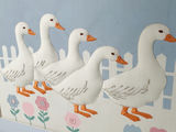 Vintage Country Style Fabric Puffy Applique White Geese Framed Wall Art - thumbnail 5 of 10