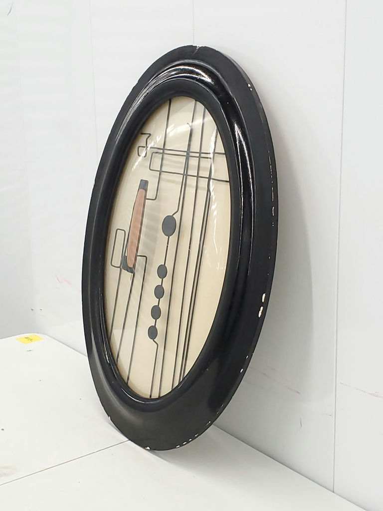 Vintage Mid Century Modern Abstract Metal Wire Bubble Convex Glass Oval Wall Art - image 3 of 11