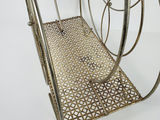 Vintage Mid-Century Modern Brass Wire Hoop Record Magazine Rack - thumbnail 5 of 10