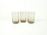 Vintage Mid-Century Smoked Brown Glass Stackable Tumblers - Set of 3 - thumbnail 1 of 7