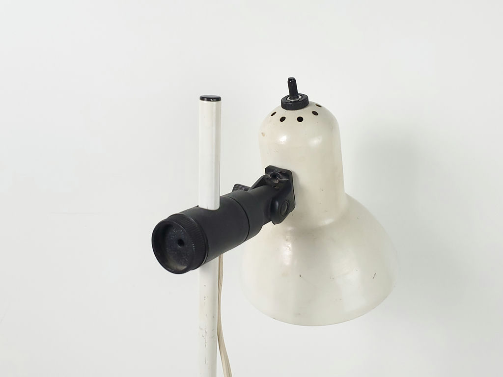 Vintage Industrial Adjustable White Metal Counterbalance Task Desk Lamp - image 4 of 9