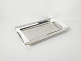 Vintage Mori Italian Stainless Steel Serving Tray with White Handles - thumbnail 2 of 10