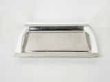 Vintage Mori Italian Stainless Steel Serving Tray with White Handles - thumbnail 3 of 10