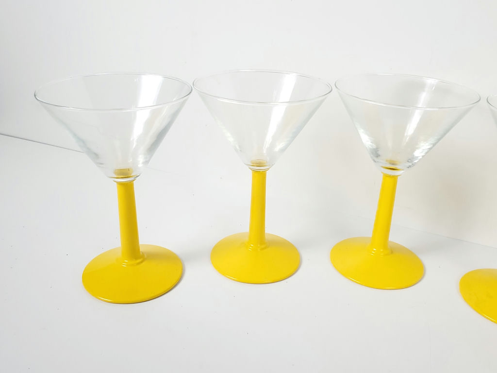Vintage Yellow Stem Martini Cocktail Glasses - Set of 6 - image 5 of 7