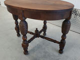 Vintage Antique Style Wooden Oval Side Table with Spindle Legs - thumbnail 10 of 13
