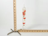 Vintage Glass Galileo Kiss Thermometer 5 Red Floating Hearts Weather Station - thumbnail 7 of 7
