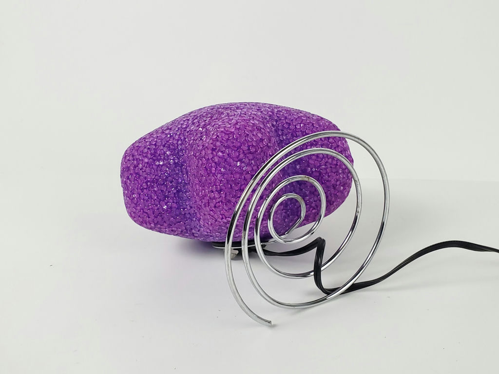 Vintage 90s Y2K Purple Melted Plastic Popcorn Star Accent Lamp Spring Base - image 6 of 8