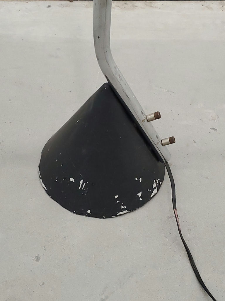 Vintage Robert Sonneman Matte Black Metal Cone Torchiere Floor Lamp - image 8 of 12