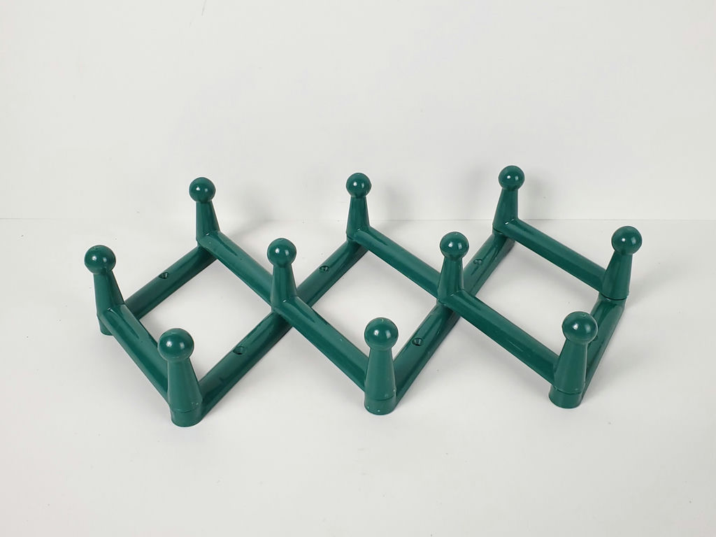 Vintage Memphis Postmodern Plastic Accordion Wall Peg Rack Towel Bar Set - image 7 of 9