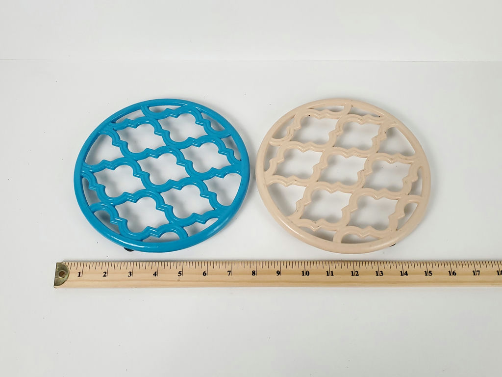 Vintage Home Basics Moroccan Lattice Cast Iron Trivets - Pair - image 6 of 8
