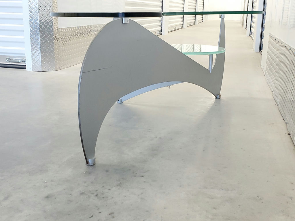 Vintage Mid-Century Modern Biomorphic Glass Kidney Coffee Table - image 7 of 16