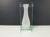 Vintage Leonardo Lifestyle Art Deco Frosted Suspended Clear Glass Panel Vase - thumbnail 2 of 9