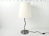 Vintage 1996 IKEA Antimon Squiggle Matte Nickel Table Lamp Cream Shade - thumbnail 2 of 8