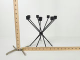 Industrial 6 Armed Black Steel Starburst Candelabra Candle Holder - thumbnail 8 of 9