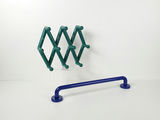 Vintage Memphis Postmodern Plastic Accordion Wall Peg Rack Towel Bar Set - thumbnail 1 of 9