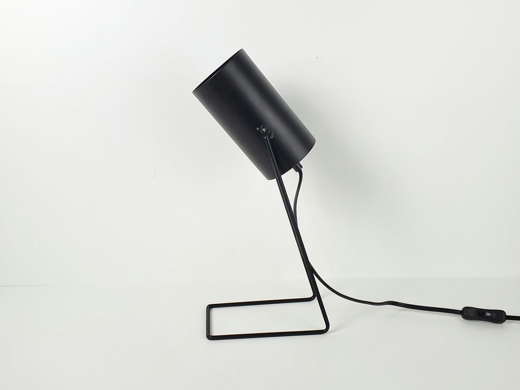 Minimalist Matte Black Cylinder Spotlight Metal Desk Lamp - image 4 of 10