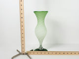 Vintage Murano Style Green Spiraling Mezza Filigrana Frosted Glass Trumpet Vase - thumbnail 9 of 9