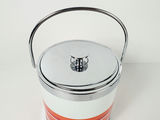 Vintage Japanese Iruka Retro Orange Striped Insulated Ice Pail Bucket - thumbnail 5 of 10