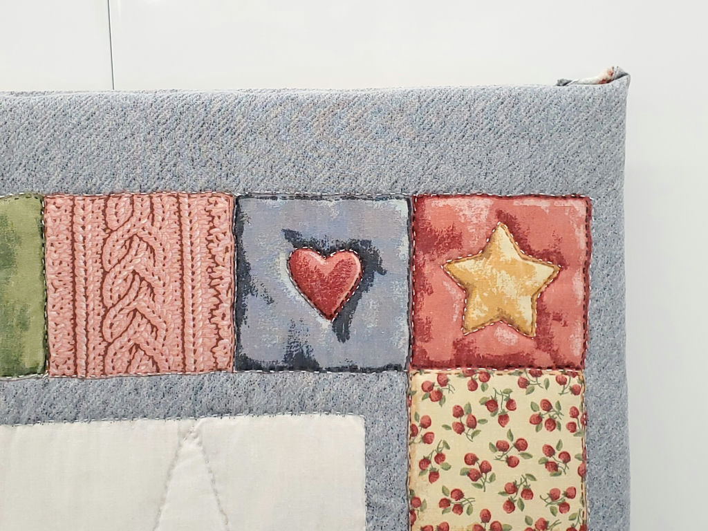 Vintage Teddy Bear Nursery Toy Box Quilt Stretched Frame Wall Art - image 5 of 13