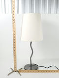Vintage 1996 IKEA Antimon Squiggle Matte Nickel Table Lamp Cream Shade - thumbnail 7 of 8